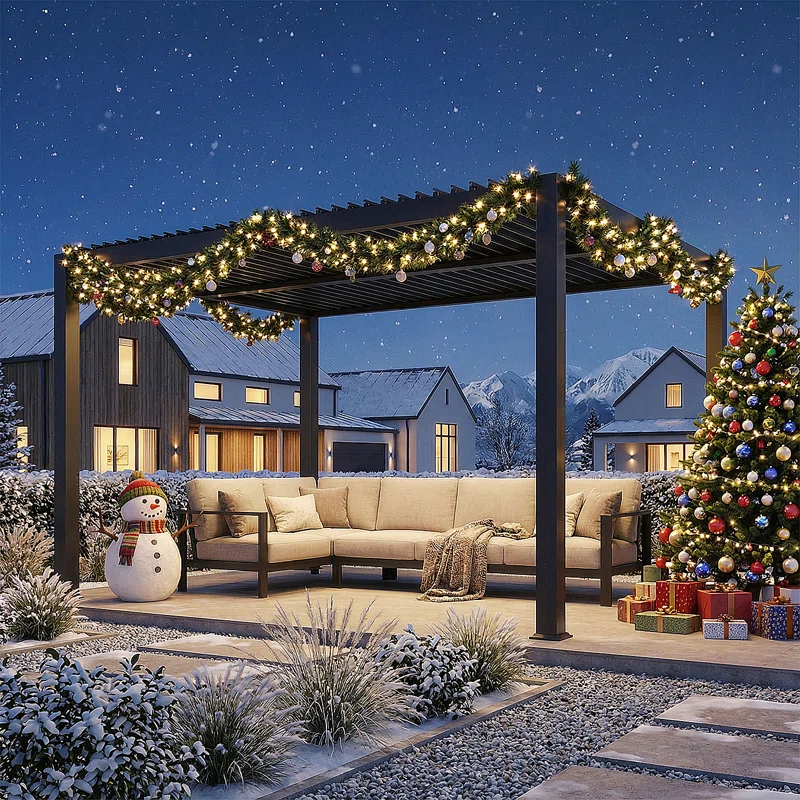 Outdoor+Louvered+Pergola+Metal+Pergola+With+Adjustable+Roof-120551935